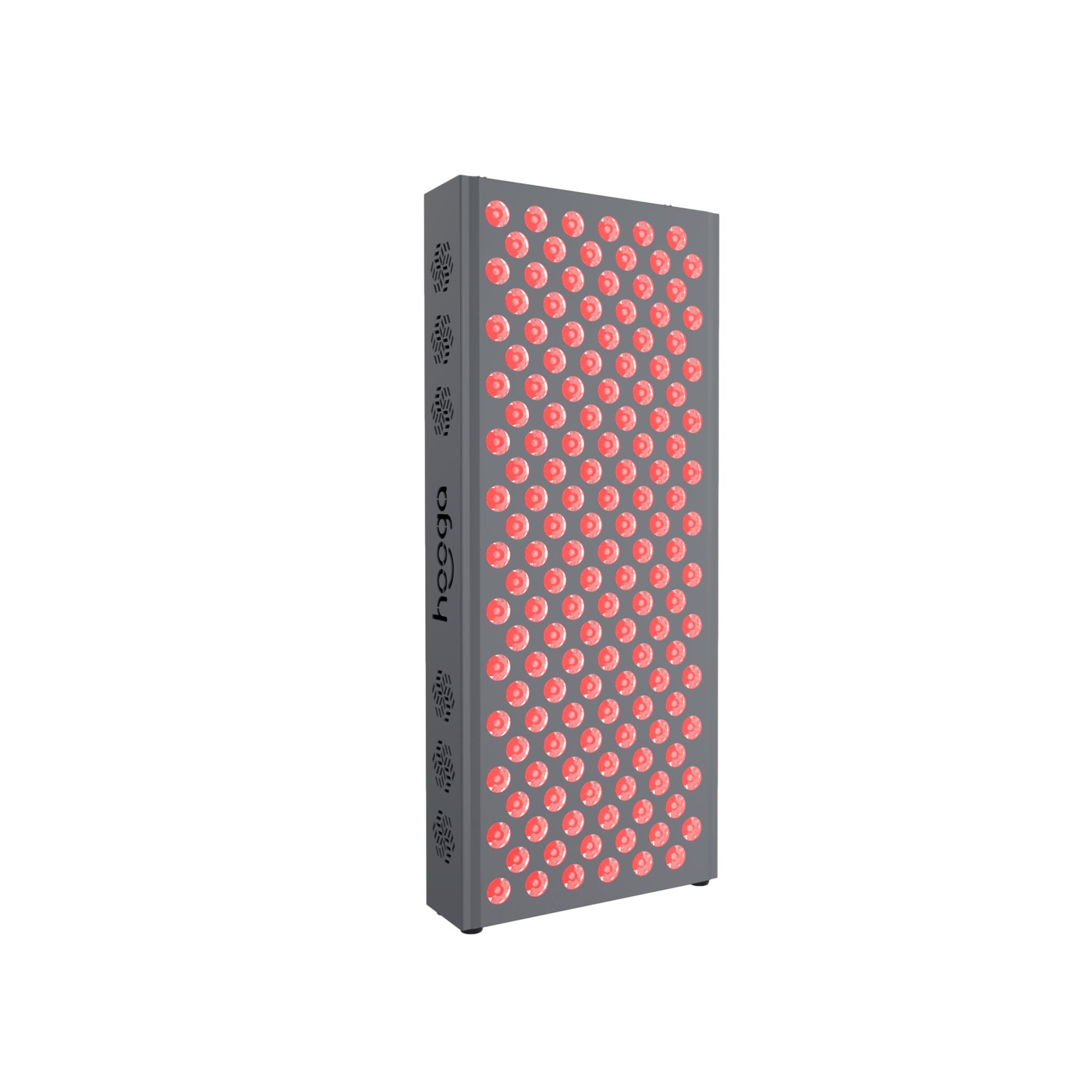 Hooga PRO750 Red Light Therapy Panel Angled Right View LEDs On